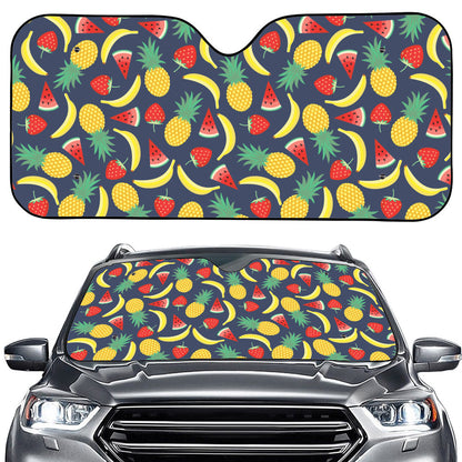 Cute Tropical Fruits Pattern Print Car Windshield Sun Shade