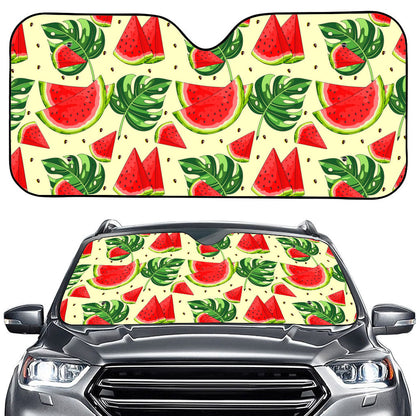 Cute Tropical Watermelon Pattern Print Car Windshield Sun Shade