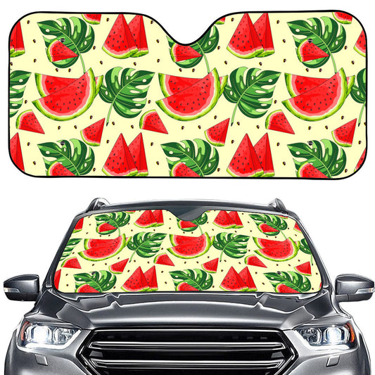 Cute Tropical Watermelon Pattern Print Car Windshield Sun Shade