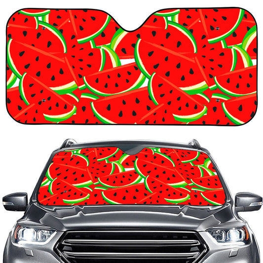Cute Watermelon Pieces Pattern Print Car Windshield Sun Shade