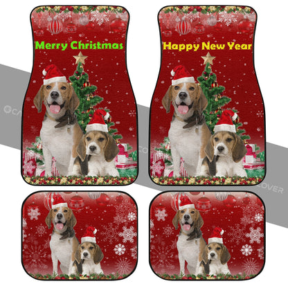 Cute Xmas Beagles Car Floor Mats Custom Car Accessories Christmas Decorations