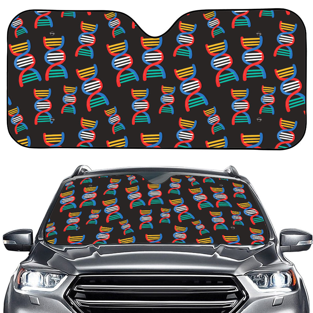 DNA Strands Pattern Print Car Windshield Sun Shade