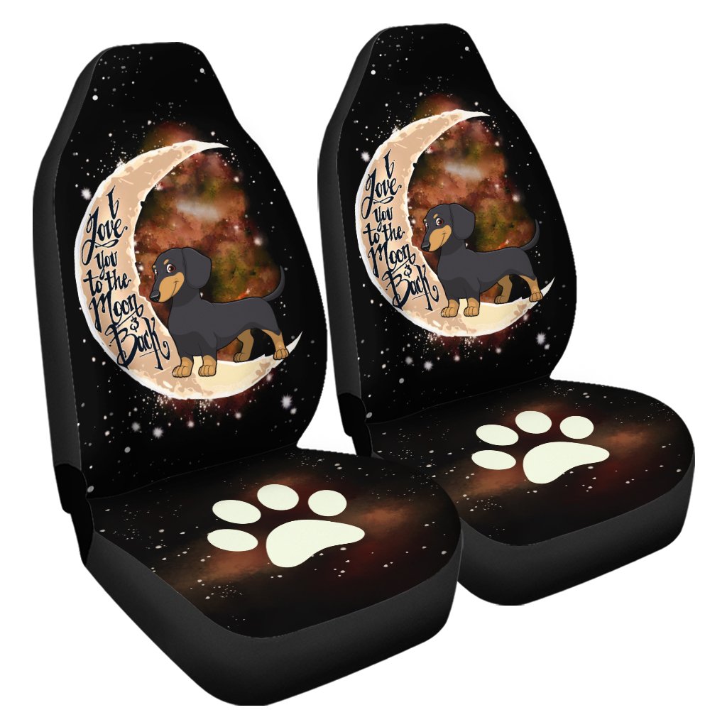 Dachshund Car Seat Covers I Love You To The Moon and Back Gift Idea