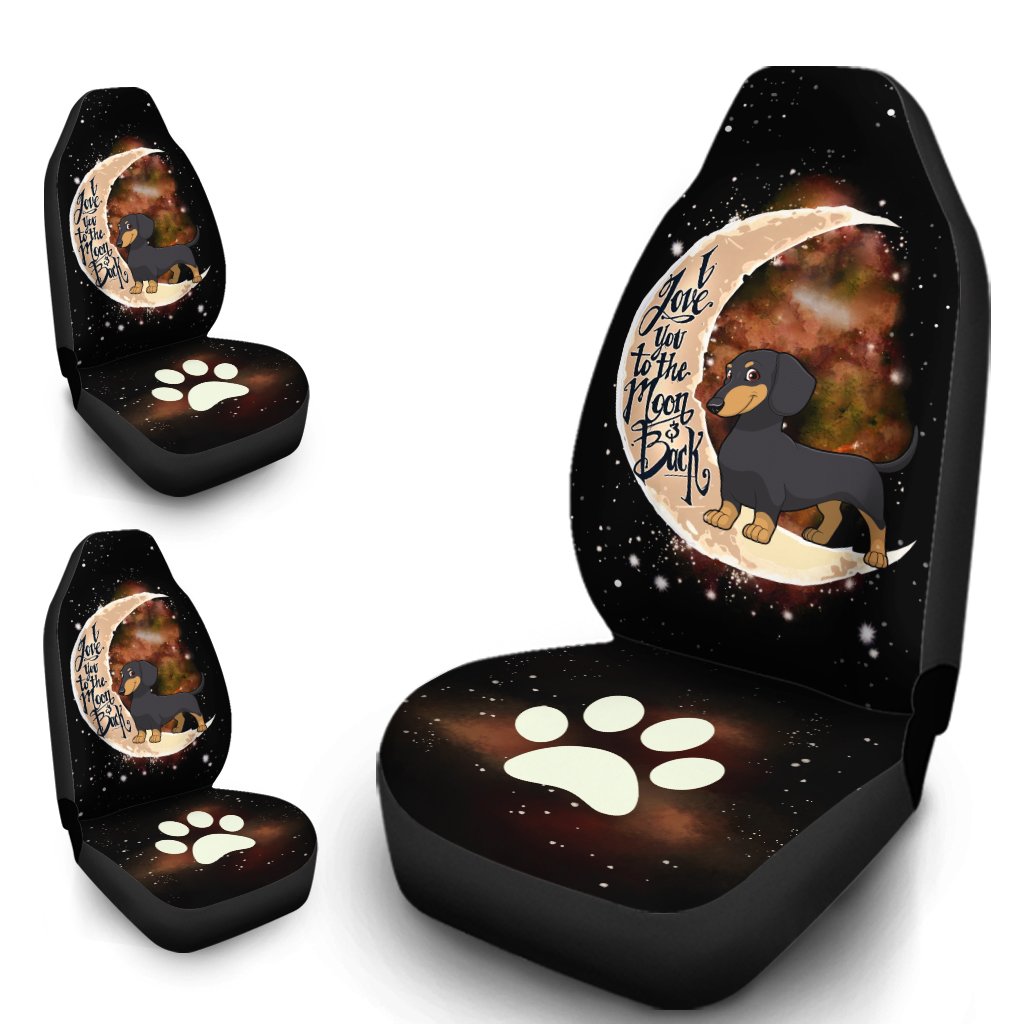 Dachshund Car Seat Covers I Love You To The Moon and Back Gift Idea