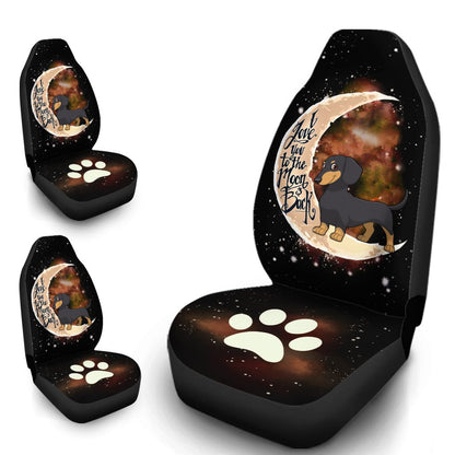 Dachshund Car Seat Covers I Love You To The Moon and Back Gift Idea