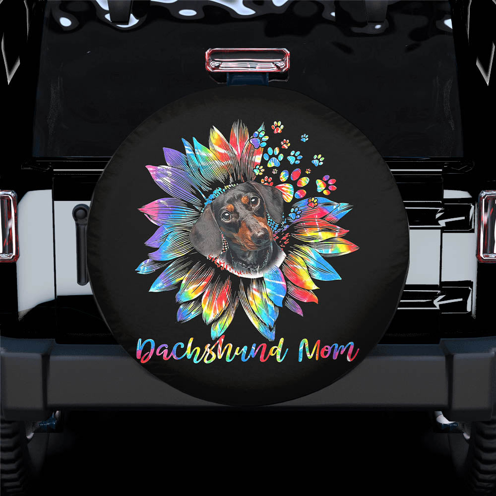 Dachshund Mom Tie Dye Spare Tire Cover