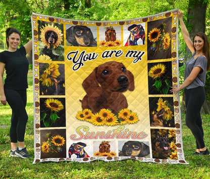 Dachshund You Are My Sunshine Blanket Sunflower