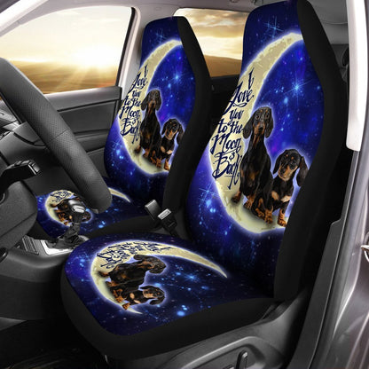 Dad And Son Dachshund Car Seat Covers Custom Dachshund Dog Car Accessories