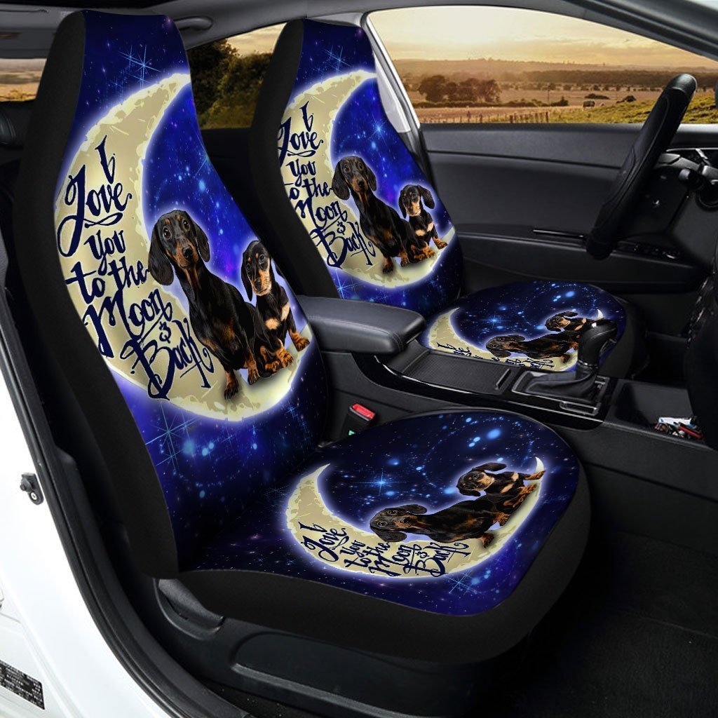 Dad And Son Dachshund Car Seat Covers Custom Dachshund Dog Car Accessories