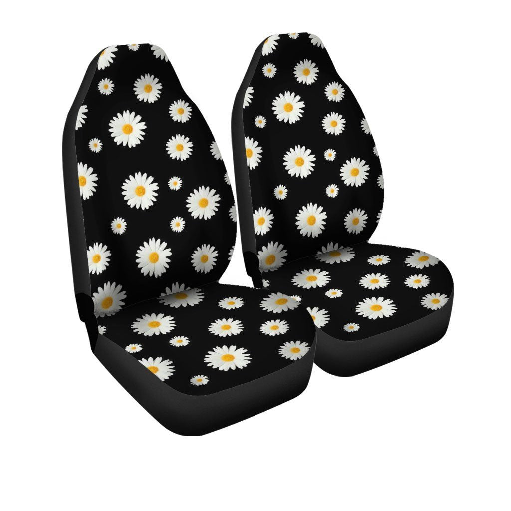 Daisy Car Seat Covers Custom Flower Pattern Car Accessories