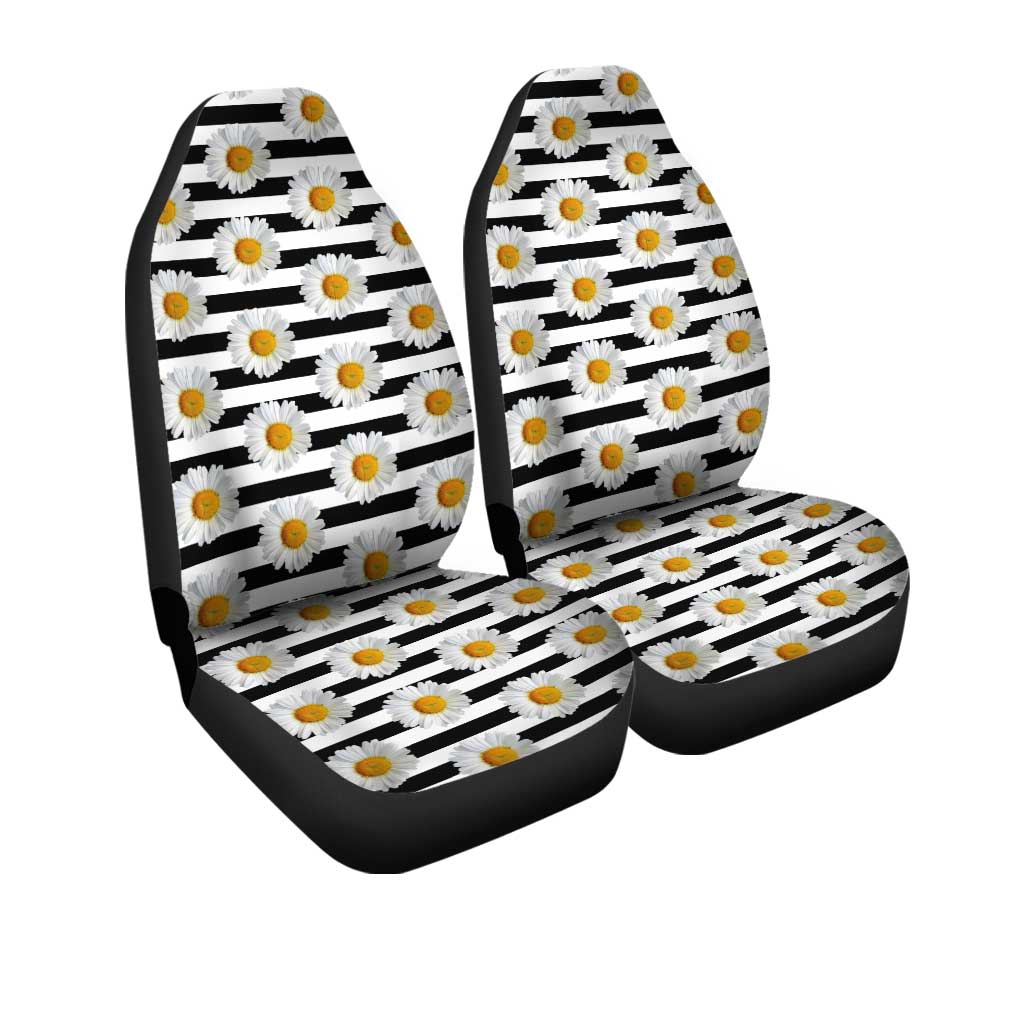 Daisy Flower Car Seat Covers Custom Floral Car Accessories