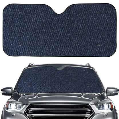 Dark Blue Denim Jeans Print Car Windshield Sun Shade