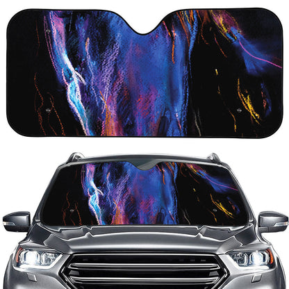 Dark Blue Horse Portrait Print Car Windshield Sun Shade