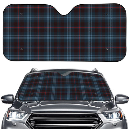 Dark Blue Tartan Pattern Print Car Windshield Sun Shade