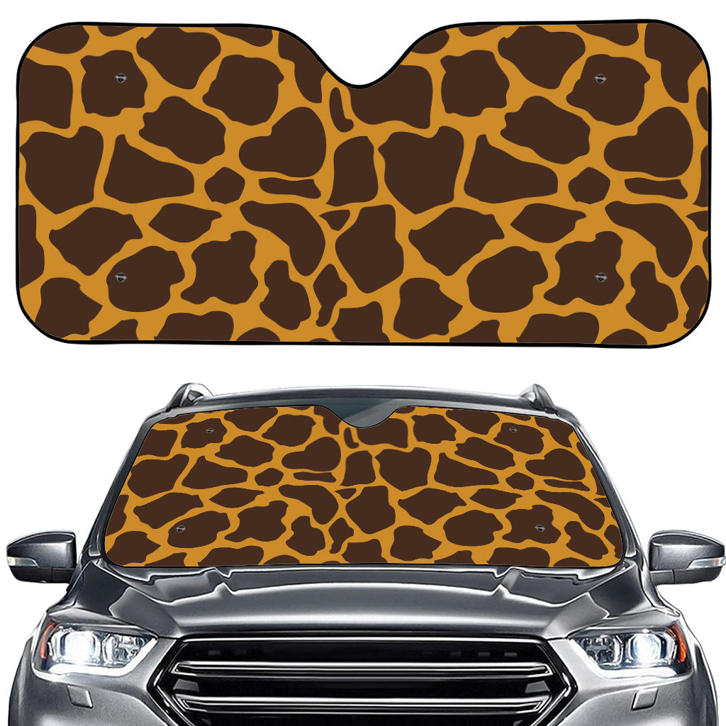 Dark Brown Cow Print Car Windshield Sun Shade