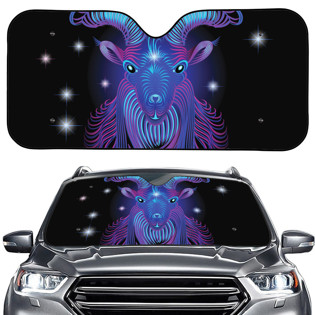 Dark Capricorn Zodiac Sign Print Car Windshield Sun Shade