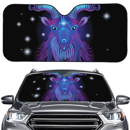 Dark Capricorn Zodiac Sign Print Car Windshield Sun Shade