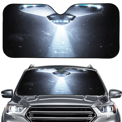 Dark Night UFO Print Car Windshield Sun Shade