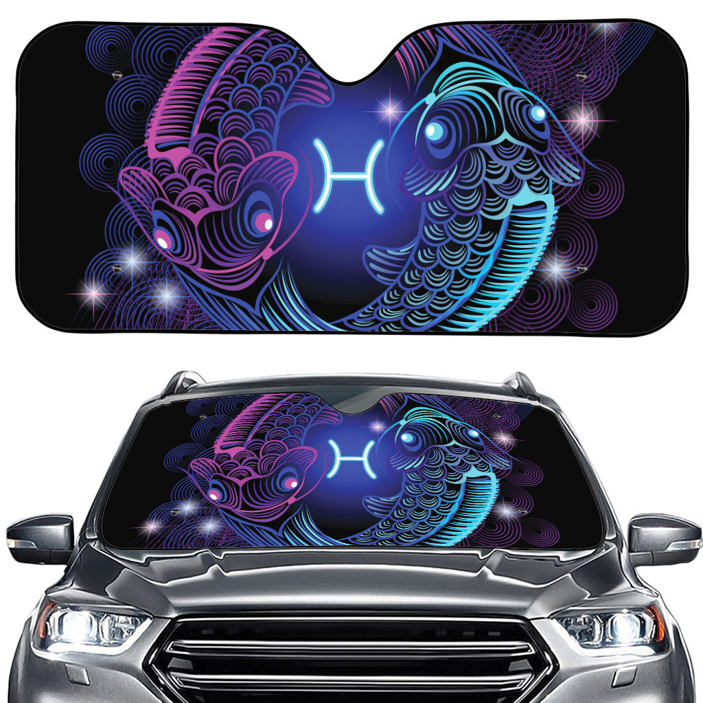 Dark Pisces Zodiac Sign Print Car Windshield Sun Shade