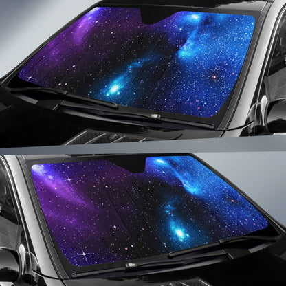 Dark Purple Blue Galaxy Space Print Car Windshield Sun Shade