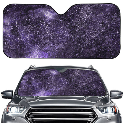 Dark Purple Cosmos Galaxy Space Print Car Windshield Sun Shade