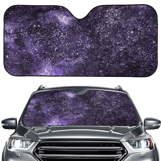 Dark Purple Cosmos Galaxy Space Print Car Windshield Sun Shade