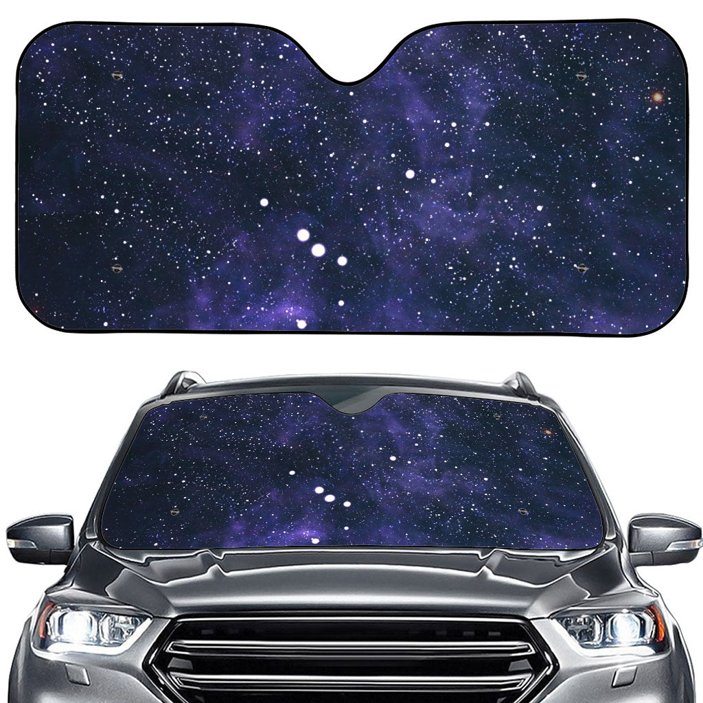 Dark Purple Galaxy Outer Space Print Car Windshield Sun Shade