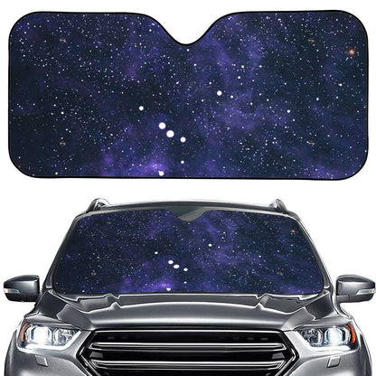 Dark Purple Galaxy Outer Space Print Car Windshield Sun Shade