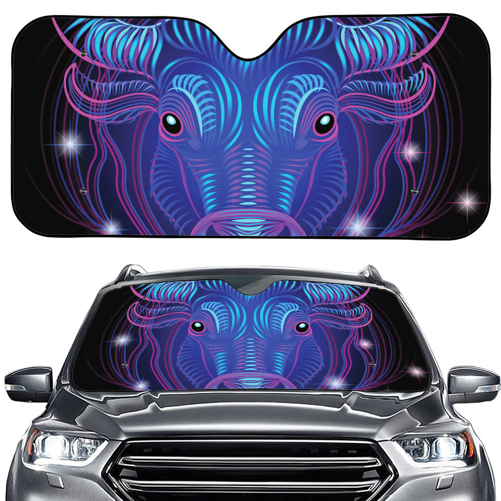 Dark Taurus Zodiac Sign Print Car Windshield Sun Shade