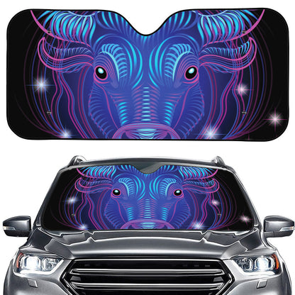Dark Taurus Zodiac Sign Print Car Windshield Sun Shade