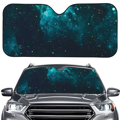 Dark Teal Galaxy Space Print Car Windshield Sun Shade