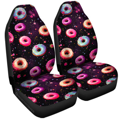Dark Theme Donuts Car Seat Covers Custom Girly Pattern Car Accessories