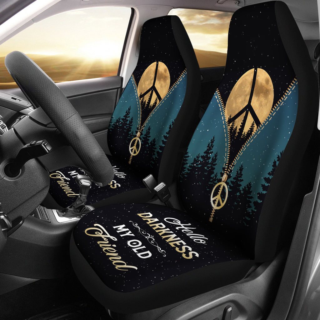 Darkness My Old Friend Hippie Moon Zipper Car Seat Covers
