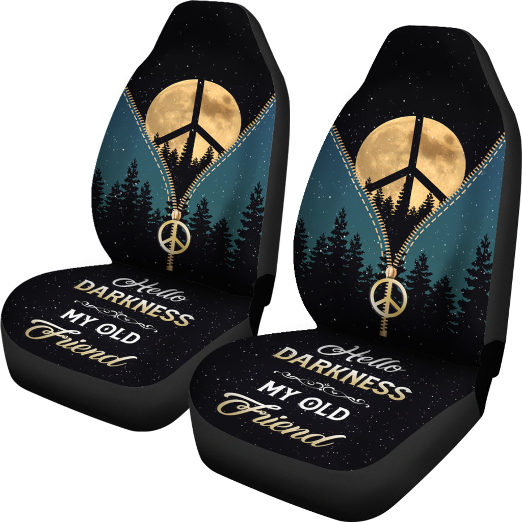 Darkness My Old Friend Hippie Moon Zipper Car Seat Covers
