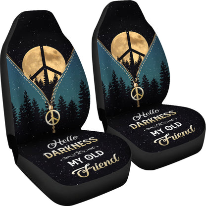 Darkness My Old Friend Hippie Moon Zipper Car Seat Covers