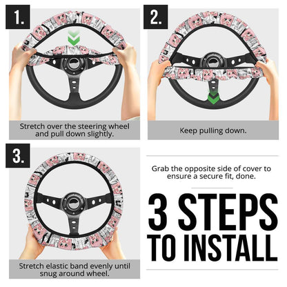 Darling In The Franxx Chibi Anime Custom Car Steering Wheel Cover