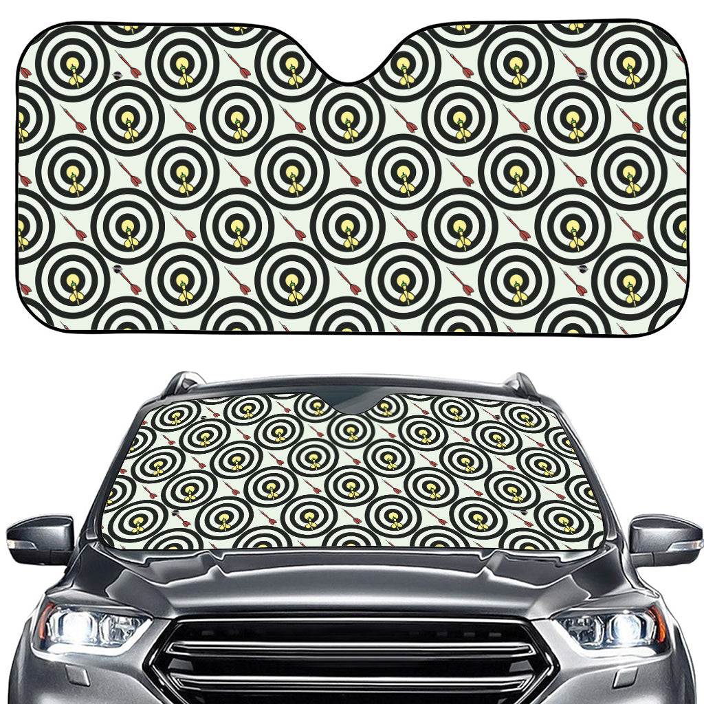 Dartboard Cartoon Pattern Print Car Windshield Sun Shade