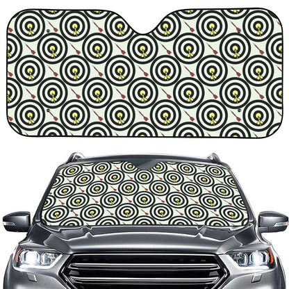 Dartboard Cartoon Pattern Print Car Windshield Sun Shade