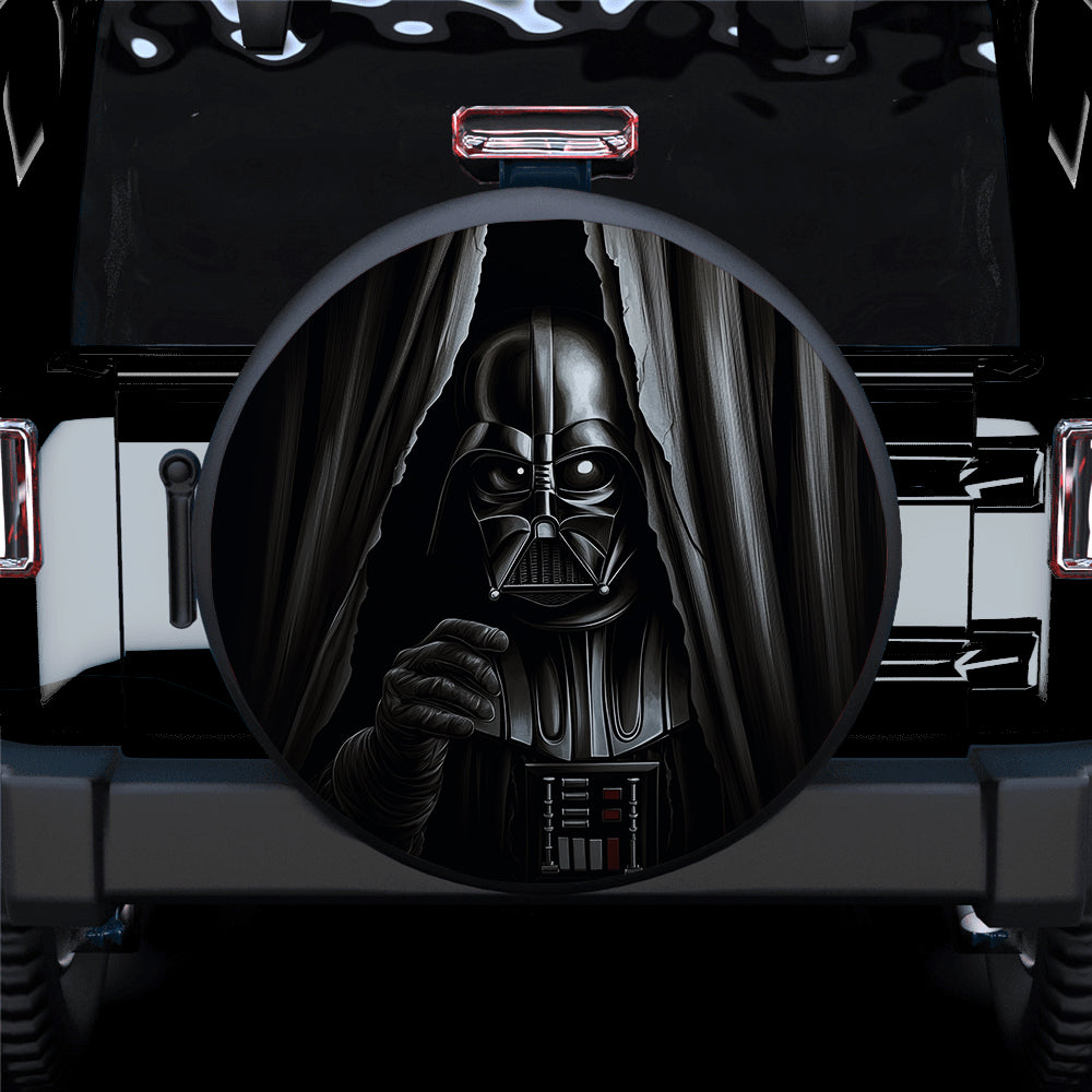Darth Vader Peeking Curtain Car Spare Tire Cover