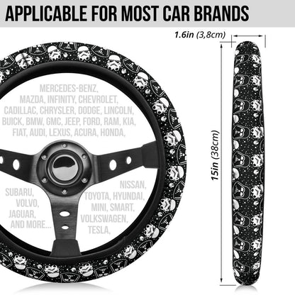 Darth Vader Stormtroopers Funny Head Christmas Premium Custom Car Steering Wheel Cover
