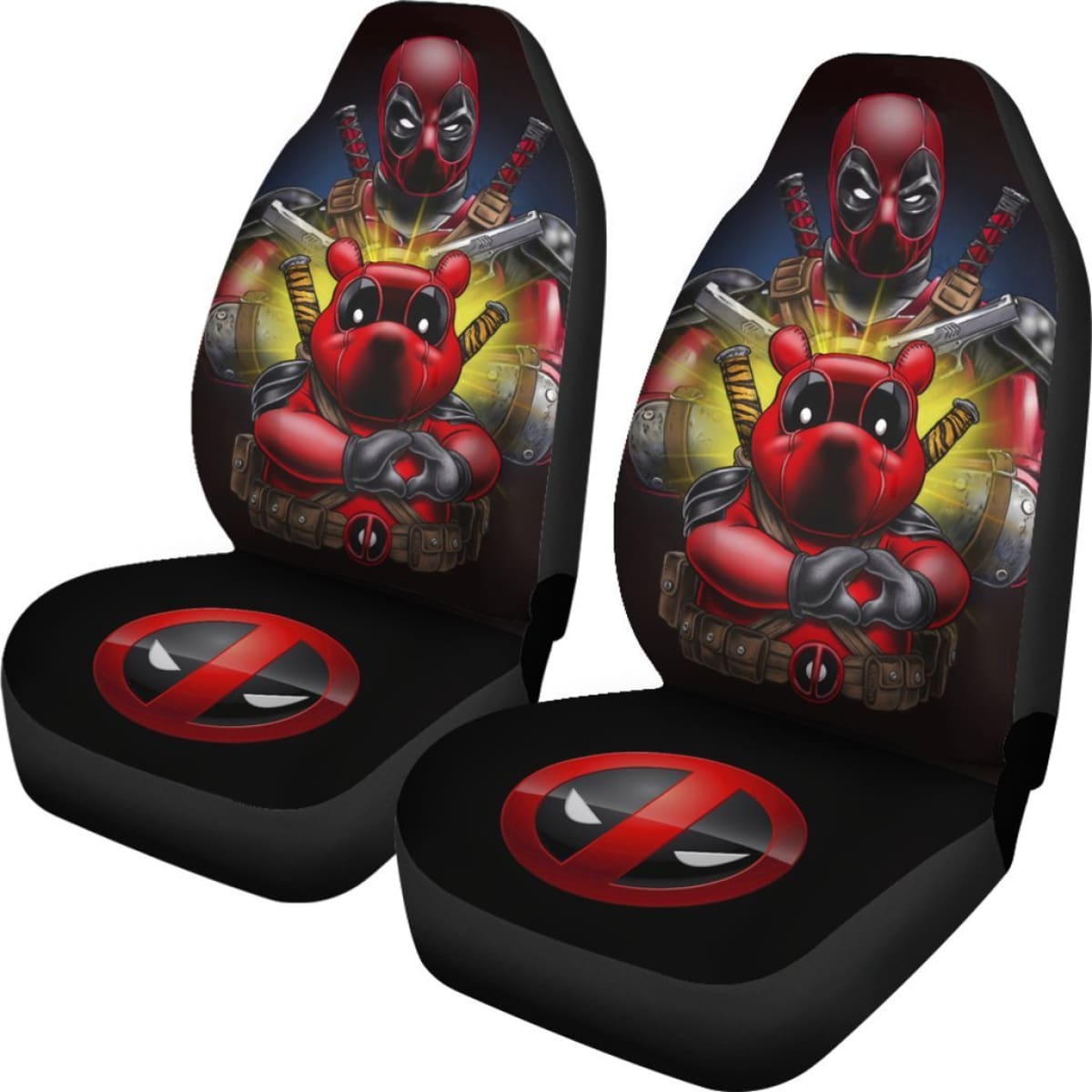 Deadpool And Pooh Car Seat Covers Movie Fan Gift H031020 Universal Fit 225311