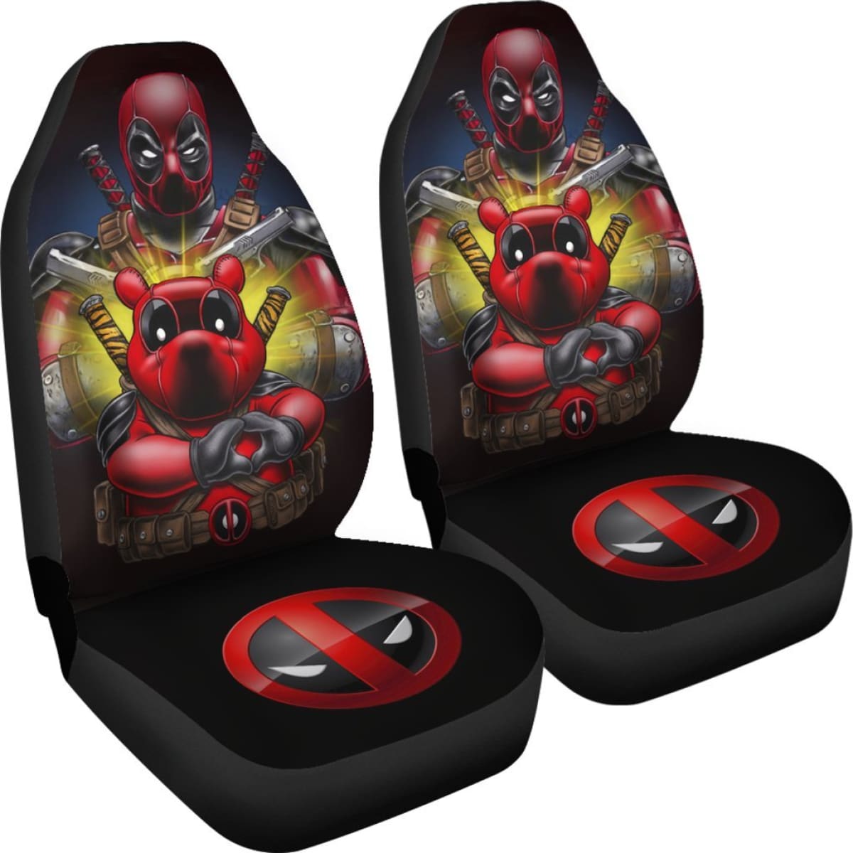 Deadpool And Pooh Car Seat Covers Movie Fan Gift H031020 Universal Fit 225311
