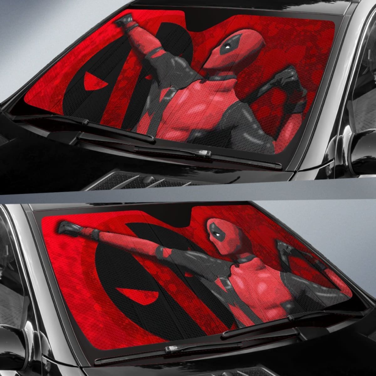 Deadpool Art  Car Sun Shades Movie Fan Gift H032720 Universal Fit 225311