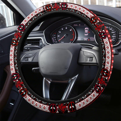Deadpool Black Christmas Premium Custom Car Steering Wheel Cover