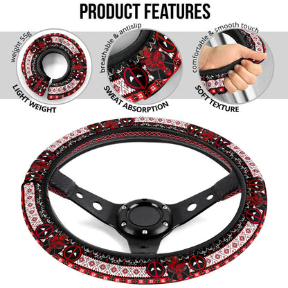 Deadpool Black Christmas Premium Custom Car Steering Wheel Cover