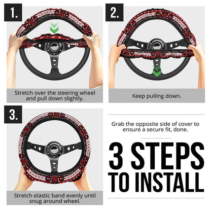 Deadpool Black Christmas Premium Custom Car Steering Wheel Cover