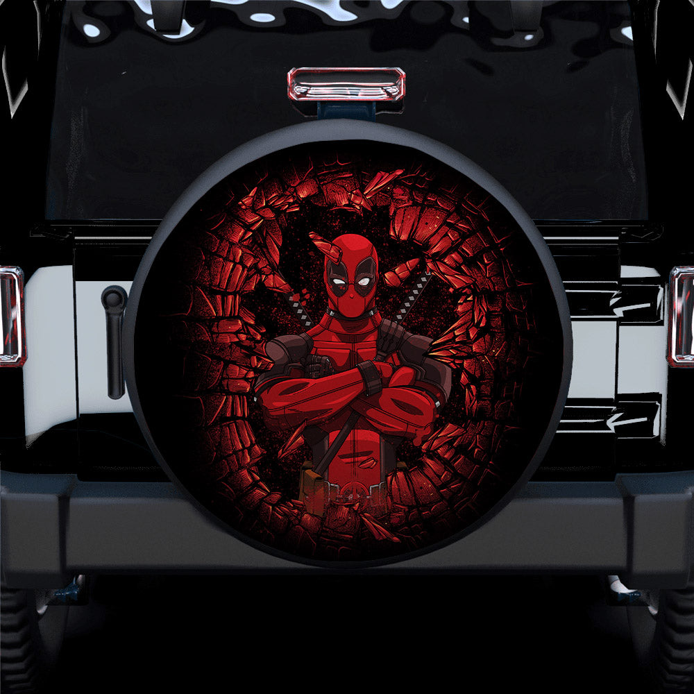 Deadpool Break Wall Car Spare Tire Cover
