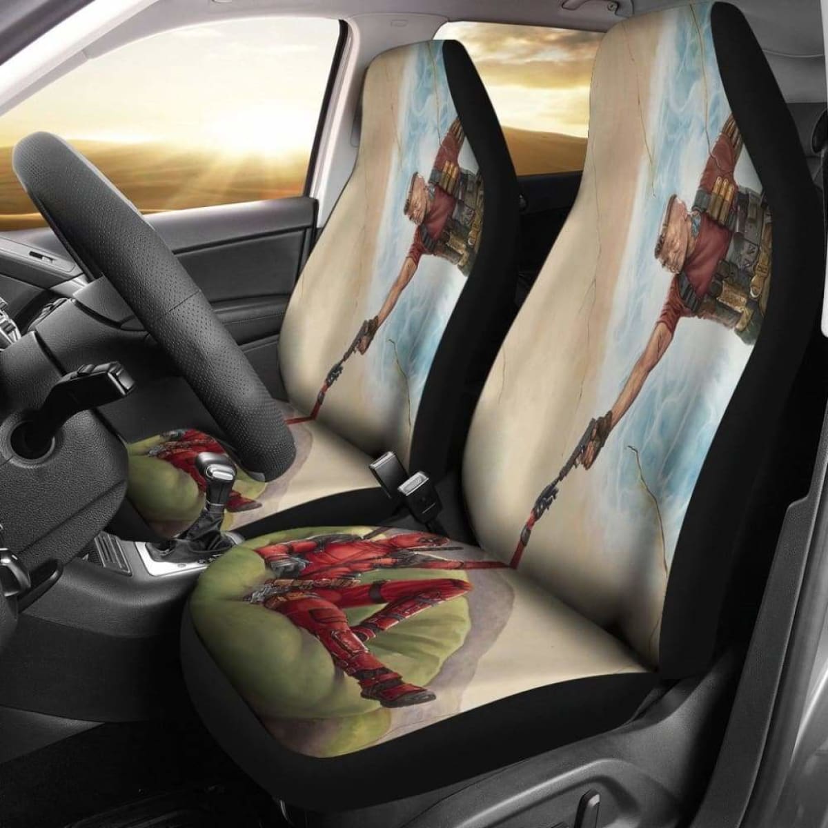 Deadpool Cable Funny Seat Covers 101719 Universal Fit