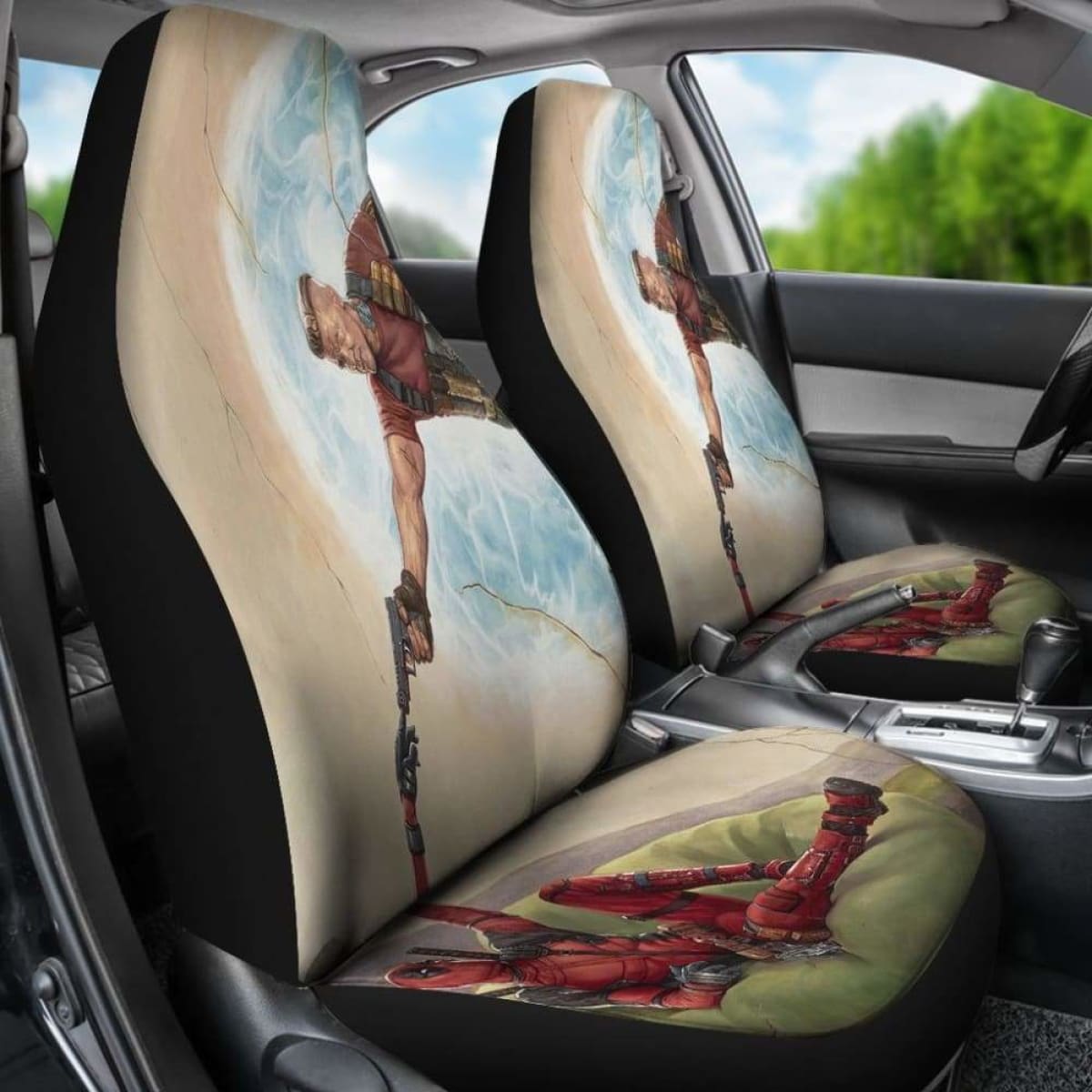 Deadpool Cable Funny Seat Covers 101719 Universal Fit