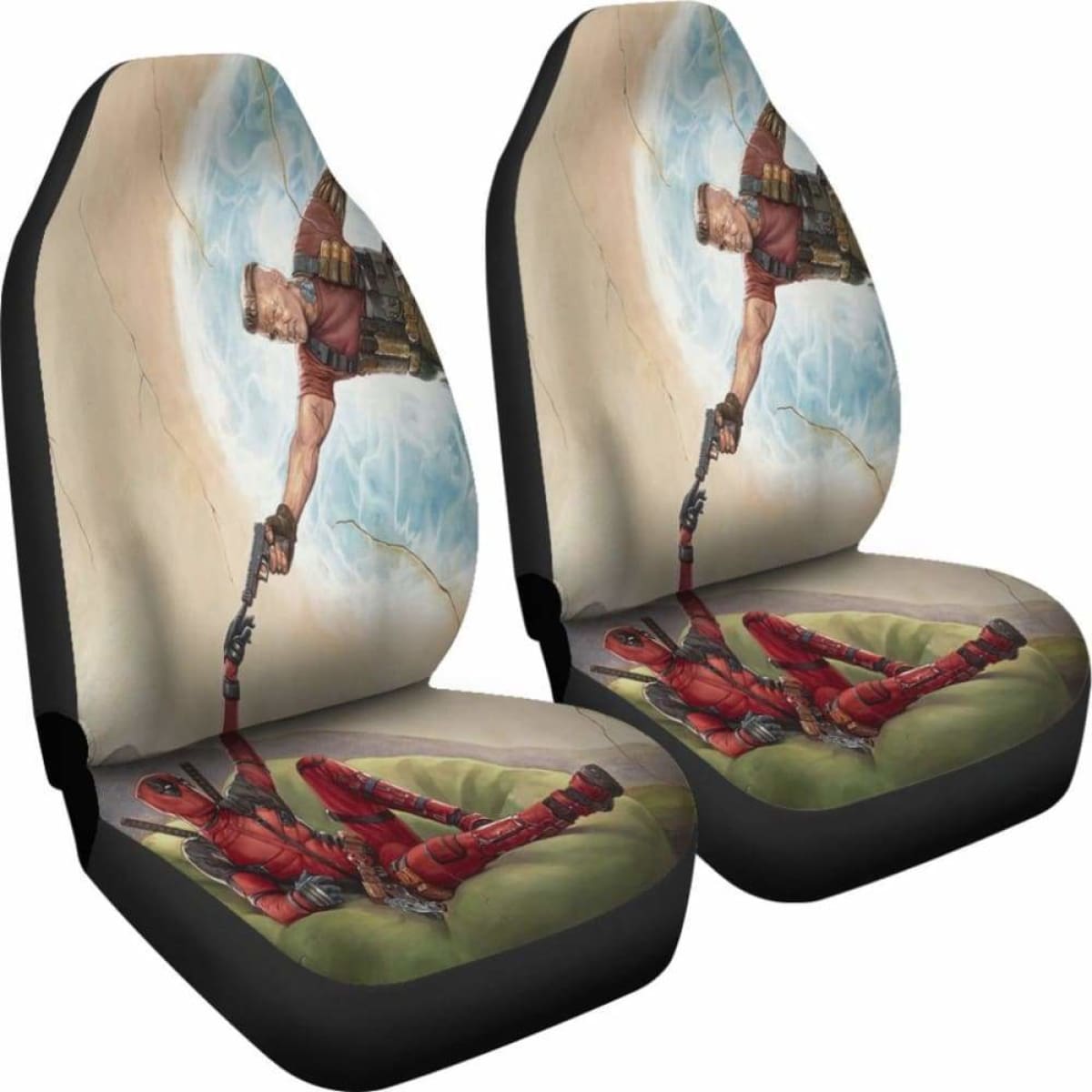 Deadpool Cable Funny Seat Covers 101719 Universal Fit